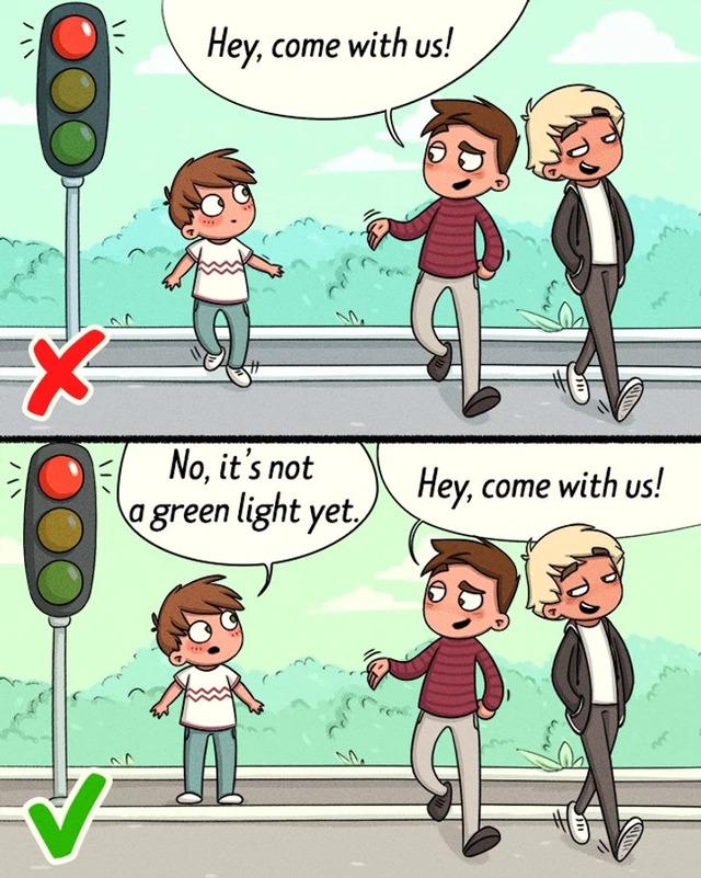 Teach your child it’s okay to say “no,” even to adults.